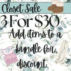 3 For $30 Sale - add items to bundle for discount